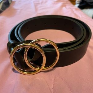 Black Double O Ring Belt